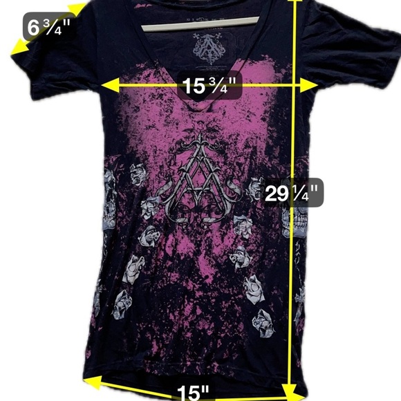 Archaic Gothic Skull V-Neck Graphic Tee Y2K Streetwear Women’s Tshirt Large - Picture 4 of 9